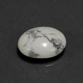 Howlite Bianco grigio naturale da 2.28 ct, Taglio ovale, Opaco