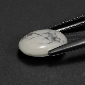 Howlite Bianco grigio naturale da 2.28 ct, Taglio ovale, Opaco