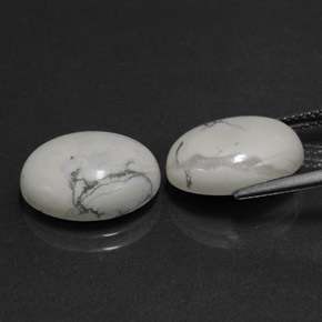Howlite naturale bianco da  ct, taglio ovale, opaco