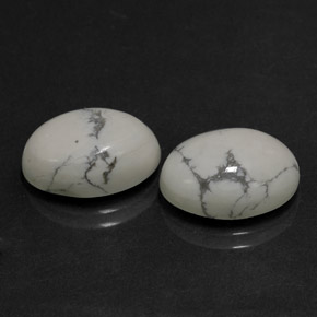 Howlite naturale bianco da  ct, taglio ovale, opaco