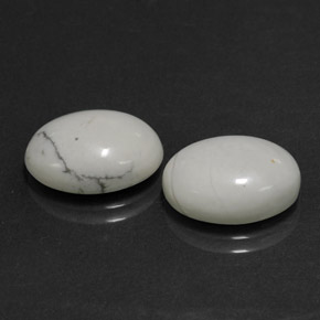 Gemme di Howlite Bianco grigio naturale da  ct, Taglio ovale, Opaco