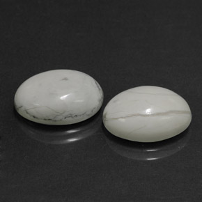 Howlite naturale bianco da 11,68 ct, taglio ovale, opaco
