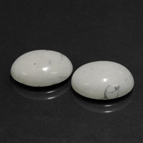 Howlite naturale bianco da  ct, taglio ovale, opaco