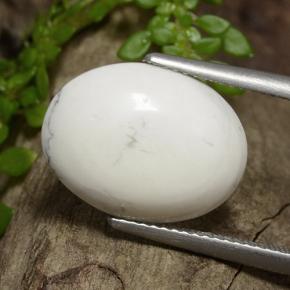 Howlite naturale bianco da 7,51 ct, taglio ovale, opaco