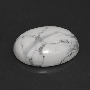 Howlite naturale bianco da 7,54 ct, taglio ovale, opaco