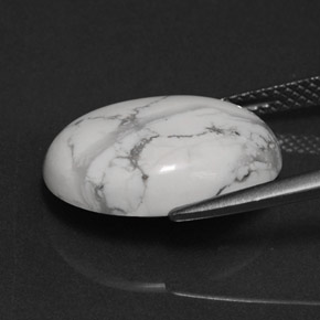 Howlite naturale bianco da 7,54 ct, taglio ovale, opaco