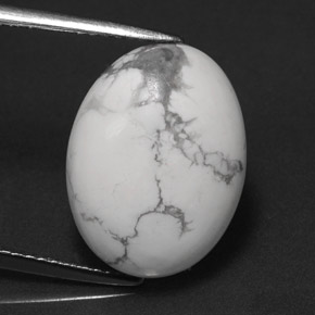 Howlite naturale bianco da 8,20 ct, taglio ovale, opaco