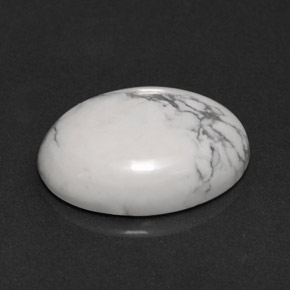Howlite naturale bianco da 7,41 ct, taglio ovale, opaco