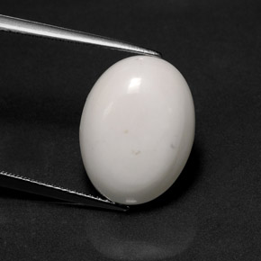 Howlite naturale bianco da 8,21 ct, taglio ovale, opaco