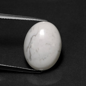Howlite naturale bianco da 8,12 ct, taglio ovale, opaco