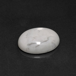 Howlite naturale bianco da 8,12 ct, taglio ovale, opaco