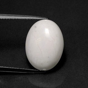 Howlite naturale bianco da 8,38 ct, taglio ovale, opaco