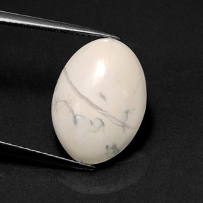 Howlite naturale bianco da 9,30 ct, taglio ovale, opaco