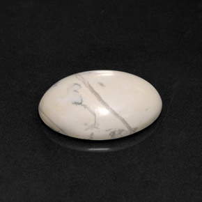 Howlite naturale bianco da 9,30 ct, taglio ovale, opaco