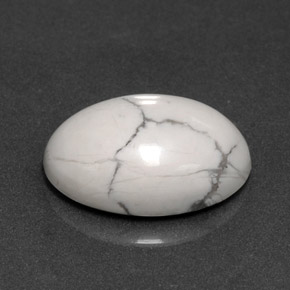 Howlite naturale bianco da 5,87 ct, taglio ovale, opaco