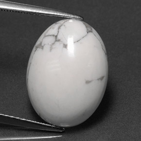 Howlite naturale bianco da 8,14 ct, taglio ovale, opaco