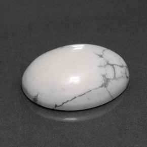 Howlite naturale bianco da 8,14 ct, taglio ovale, opaco