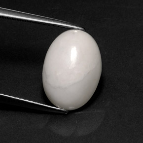 Howlite naturale bianco da 4,74 ct, taglio ovale, opaco