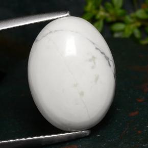 Howlite Bianco grigiastro chiaro naturale da 9.63 ct, Taglio ovale, Opaco