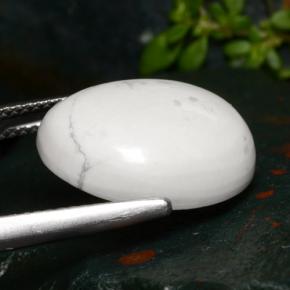 Howlite Bianco grigiastro chiaro naturale da 9.63 ct, Taglio ovale, Opaco