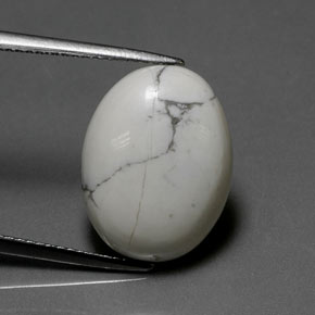 Howlite naturale bianco da 9,10 ct, taglio ovale, opaco
