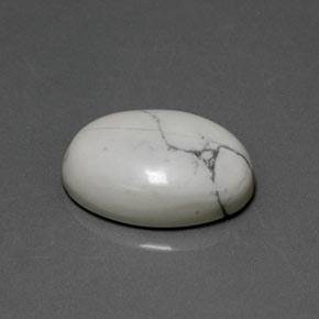 Howlite naturale bianco da 9,10 ct, taglio ovale, opaco