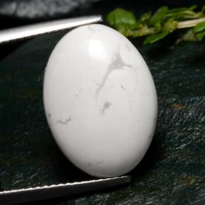 Howlite naturale bianco da 9,15 ct, taglio ovale, opaco