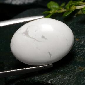 Howlite naturale bianco da 9,15 ct, taglio ovale, opaco