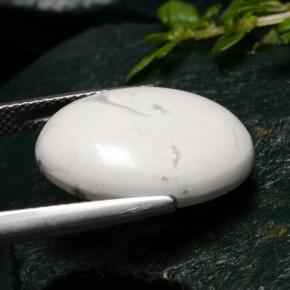 Howlite naturale bianco da 9,15 ct, taglio ovale, opaco