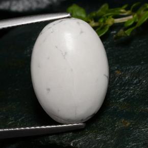 Howlite naturale bianco da 10,05 ct, taglio ovale, opaco