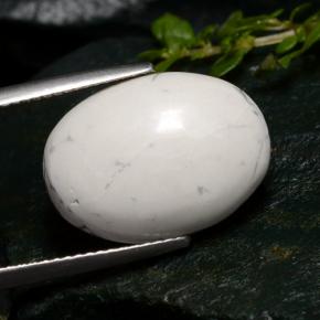 Howlite naturale bianco da 10,05 ct, taglio ovale, opaco