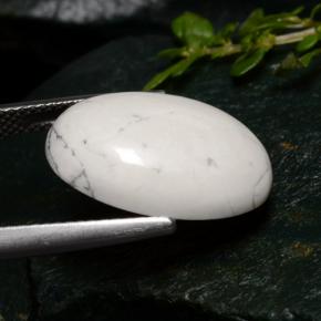 Howlite naturale bianco da 10,05 ct, taglio ovale, opaco