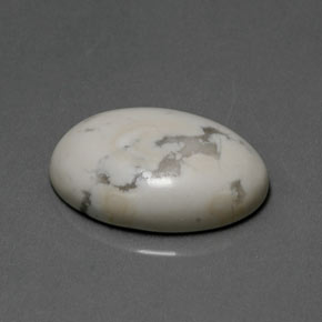 Howlite Bianco grigio naturale da 9.40 ct, Taglio ovale, Opaco