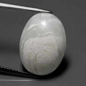Howlite naturale bianco da 10,33 ct, taglio ovale, opaco