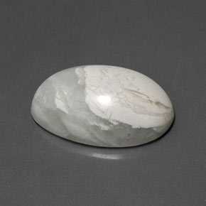 Howlite naturale bianco da 10,33 ct, taglio ovale, opaco