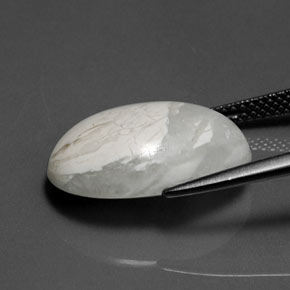 Howlite naturale bianco da 10,33 ct, taglio ovale, opaco