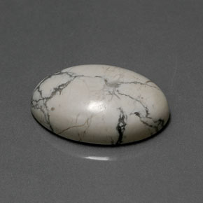 Howlite bianco grigio naturale da 9,98 ct, taglio ovale, opaco