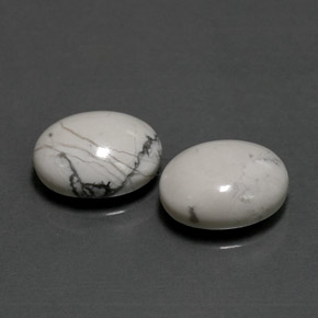 Howlite naturale bianco da  ct, taglio ovale, opaco
