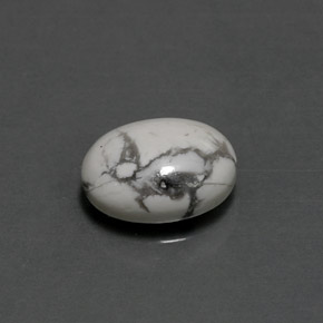 Howlite Bianco grigio naturale da 2.48 ct, Taglio ovale, Opaco