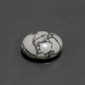 Howlite Bianco grigio naturale da 2.36 ct, Taglio ovale, Opaco