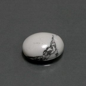 Howlite naturale bianco da 2,60 ct, taglio ovale, opaco