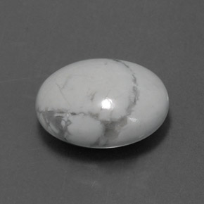 Howlite naturale bianco da 2,49 ct, taglio ovale, opaco