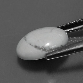 Howlite naturale bianco da 2,49 ct, taglio ovale, opaco