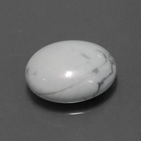 Howlite naturale bianco da 2,55 ct, taglio ovale, opaco
