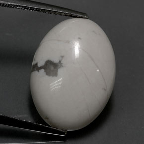 Howlite naturale bianco da 9,53 ct, taglio ovale, opaco