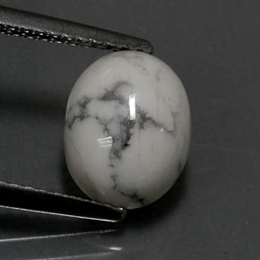 Howlite Bianco grigio naturale da 2.24 ct, Taglio ovale, Opaco