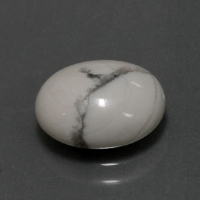 Howlite Bianco grigio naturale da 2.60 ct, Taglio ovale, Opaco