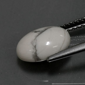 Howlite Bianco grigio naturale da 2.60 ct, Taglio ovale, Opaco