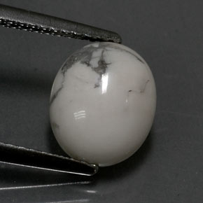 Howlite naturale bianco da 2,30 ct, taglio ovale, opaco