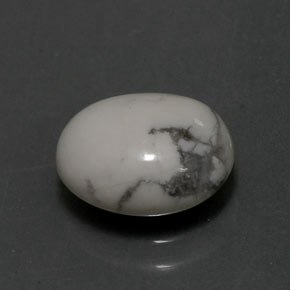 Howlite naturale bianco da 2,30 ct, taglio ovale, opaco